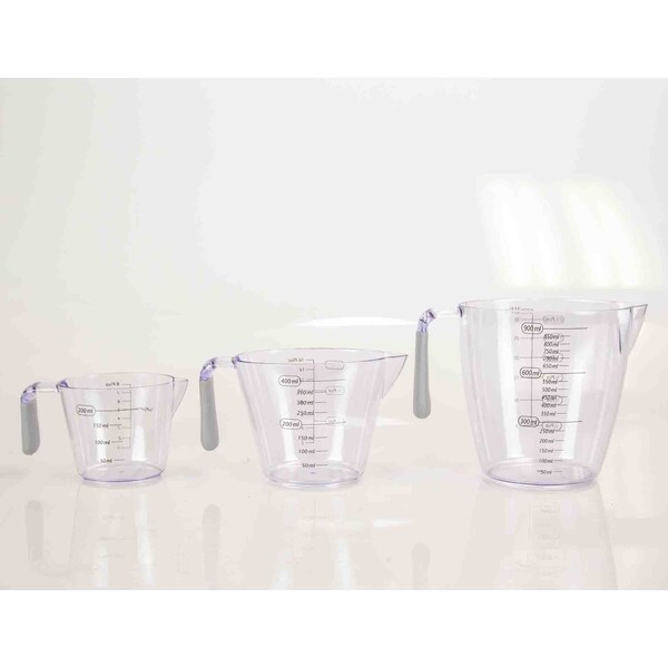 Hds Trading 3 Piece Measuring Cup with Rubber Grip - ZOR95920