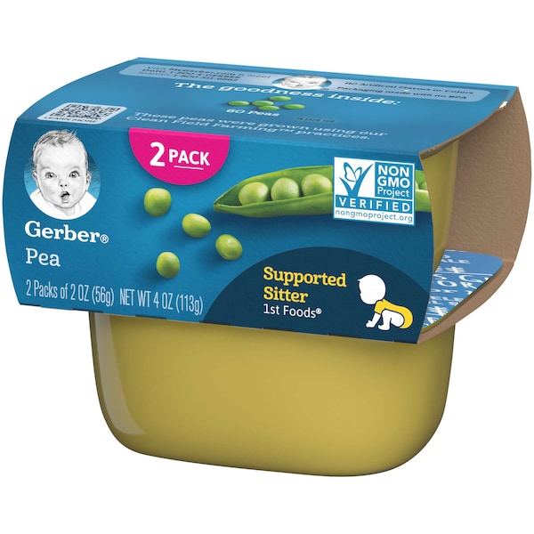 Gerber Comida para Bebé de Guisante en Paquete Múltiple de 4 oz, 8 Tarrinas - 00015000910389U