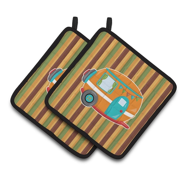 Carolines Treasures Retro Camper Pair of Pot Holders - BB6956PTHD