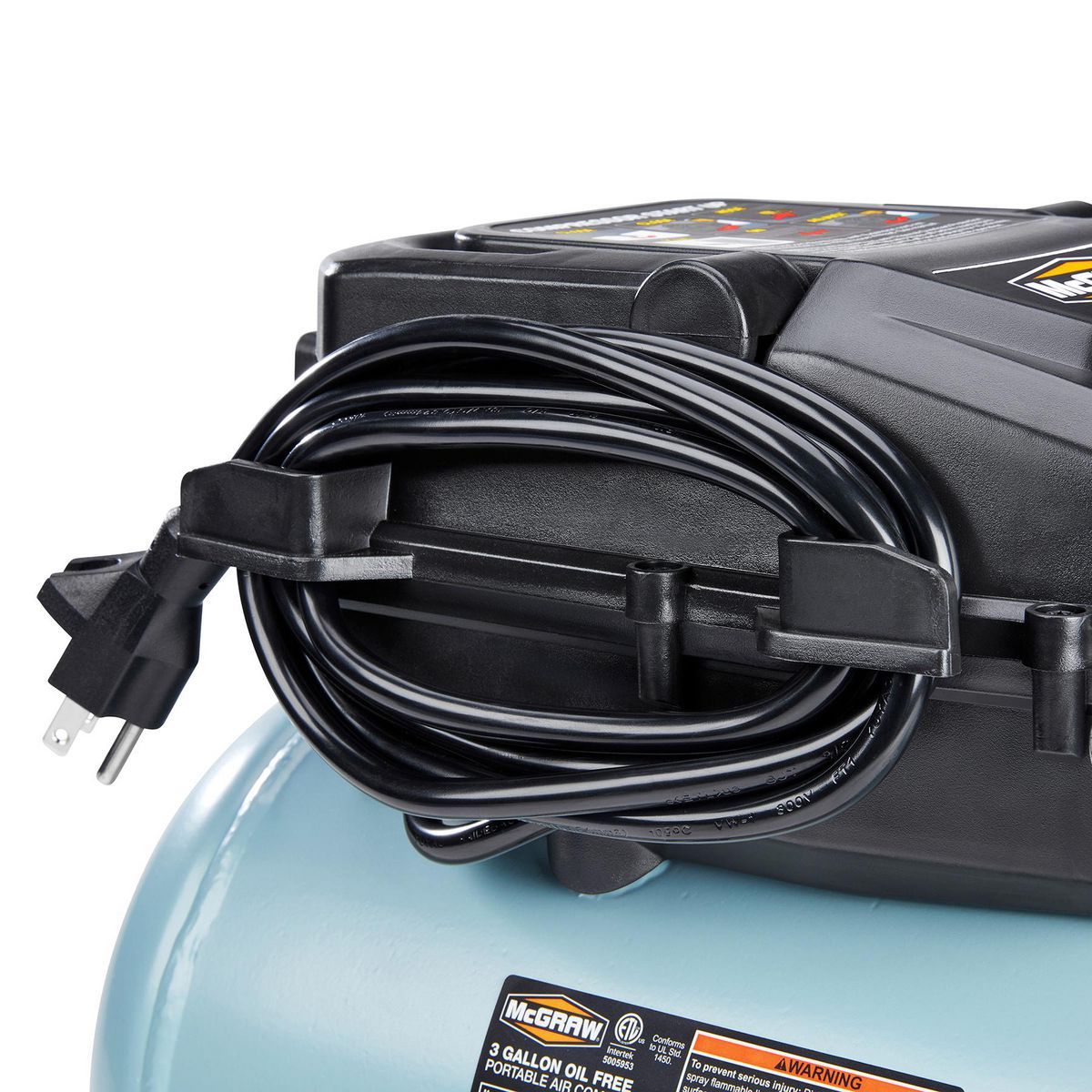 Compresor de aire tipo Hot Dog Mcgraw de 3 galones, 1/3 HP, 110 PSI sin aceite - 57572