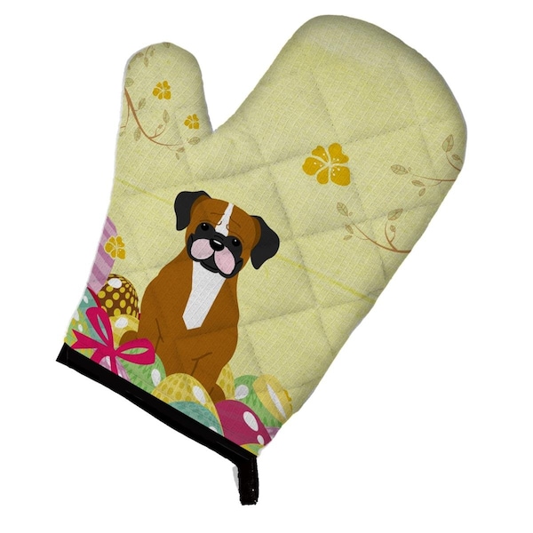 Carolines Treasures Easter Eggs Flashy Fawn Boxer Oven Mitt - BB6116OVMT