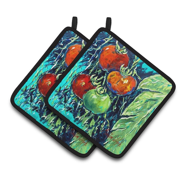 Carolines Treasures Tomatoe Tomato Pair of Pot Holders - MW1359PTHD