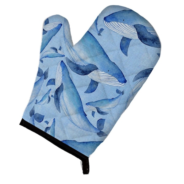Carolines Treasures Watercolor Nautical Whales Oven Mitt - BB7575OVMT
