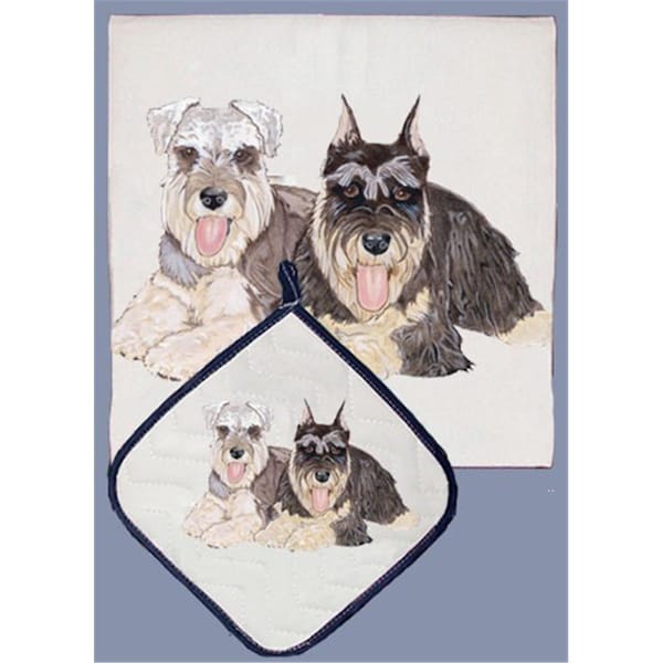 Bakebetter Schnauzer Dish Towel And Pot Holder Set - BA2633874