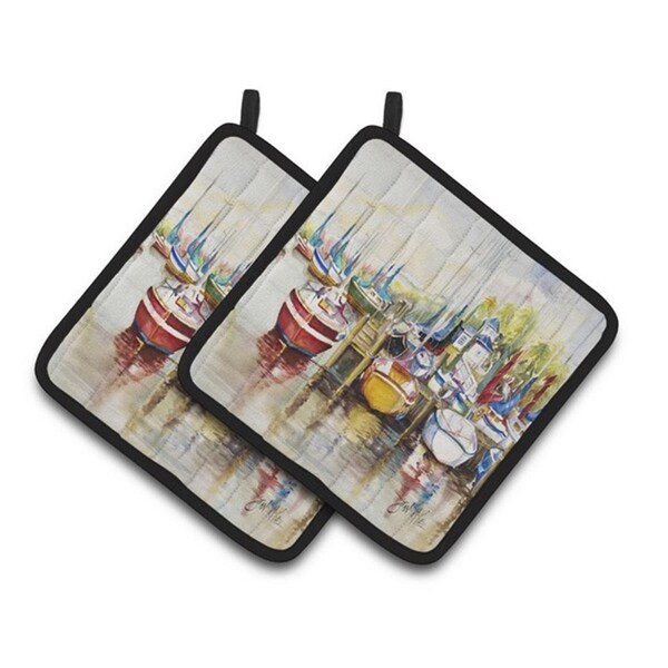 Carolines Treasures Paradise Sailboats Pair of Pot Holders, 7.5 x 3 x 7.5 in. - JMK1235PTHD