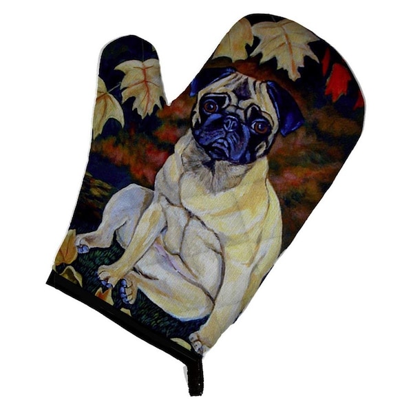 Carolines Treasures Fawn Pug in Fall Leaves Oven Mitt - 7160OVMT