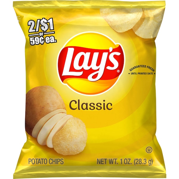 Papas fritas Lay's regulares de 1 oz., PK104 - 11045.