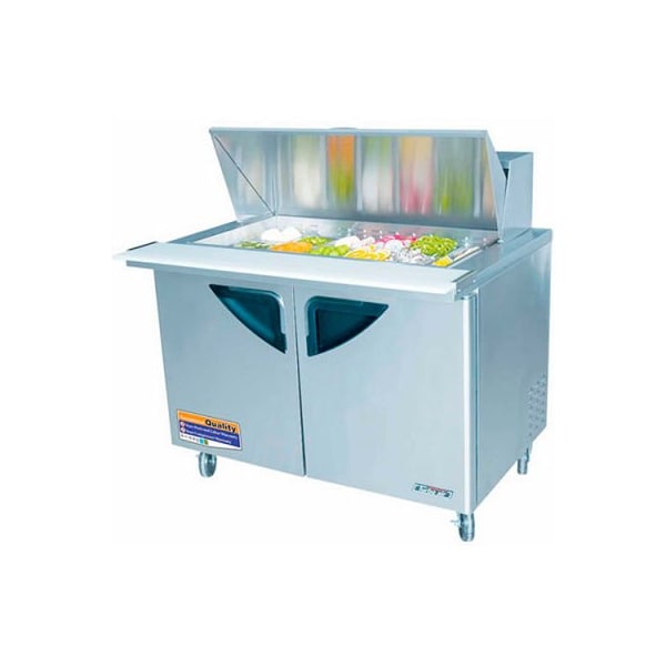 Turbo Air Super Deluxe Series - Mega Top Sandwich/Salad Table 48-2/9"W - 2 Door - TST-48SD-18-N