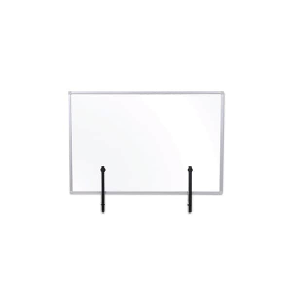 Bi-Silque MasterVisi, PROTECTOR SERIES GLASS ALUMINUM DESKTOP DIVIDER, 40.9 X 0.16 X 27.6, CLEAR - GL34019101