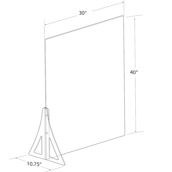 Azar Displays 30" x 40" Single Leg Partition Shield, PK2 - 179896-187