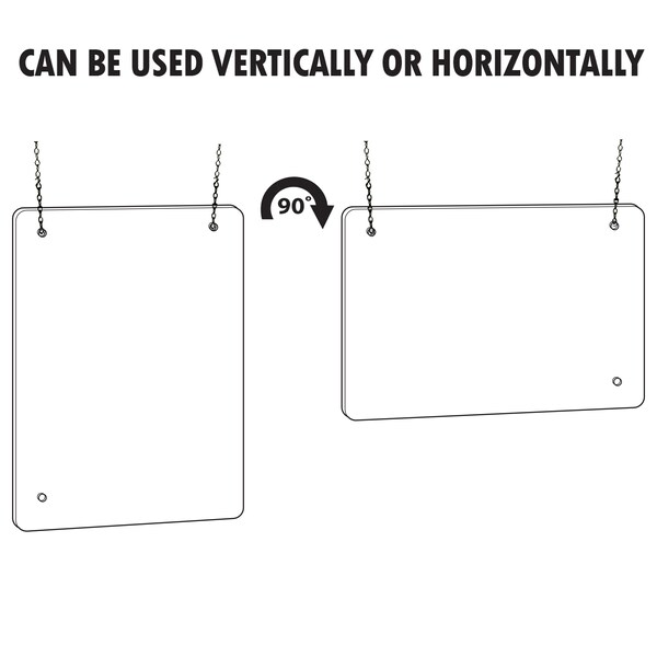 Azar Displays Hanging Clear Acrylic Plexiglass Shield Cashier PPE 18"x24", PK2 - 179962-100