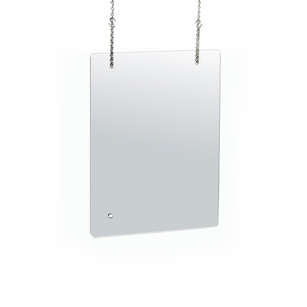 Azar Displays Hanging Clear Acrylic Plexiglass Shield Cashier PPE 18"x24", PK2 - 179962-100