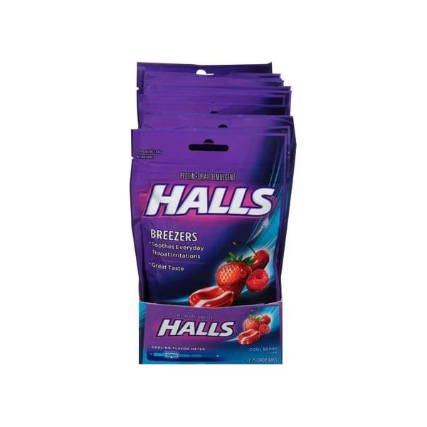 Halls Halls Breezers Cool Berry Cough Drops 25 Count, PK48 - 62158
Pastillas para la tos Halls Breezers Cool Berry de 25 piezas, paquete de 48 - 62158