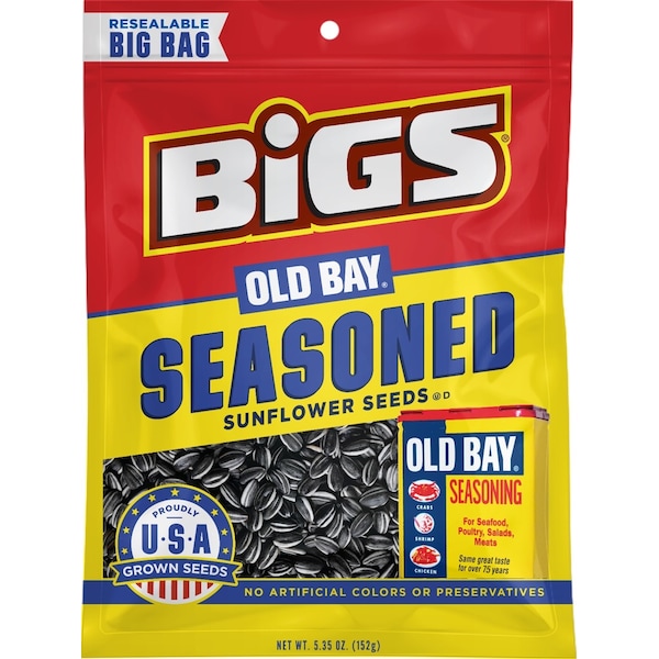 Semillas de Girasol Peladas Saazonadas con Old Bay de Bigs 5.35 oz, paquete de 12 - 1601201076