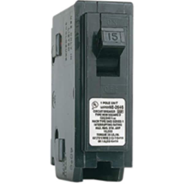 Square D Circuit Breaker, HOM Series, 15A, 1 Pole, 120/240V AC, 10kA - 6721294