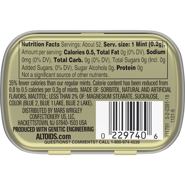Altoids pequeños sin azúcar sabor wintergreen .37 oz., paquete de 108 - 389814