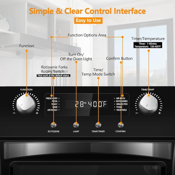 Cusimax Air Fryer Oven Countertop, 10-in-1 Convection Oven Black - CMAF-E23A