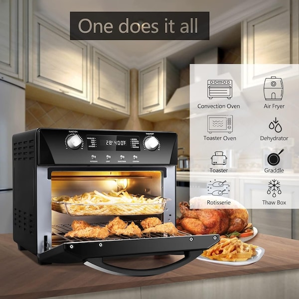 Cusimax Air Fryer Oven Countertop, 10-in-1 Convection Oven Black - CMAF-E23A