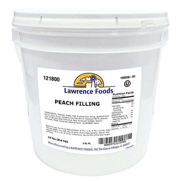 Lawrence Foods Relleno de Durazno Deluxe en cubeta de 2 galones - 121800
