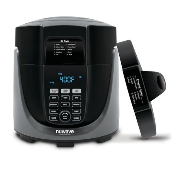 Nuwave NuWave 6012664 6 qt. Duet Black Programmable Digital Air Fryer with Pressure Cooker - 6012664