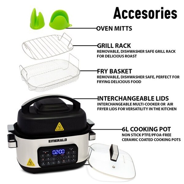 Ember Emerald 14 in 1 Multi Cooker   Air Fryer Duo - SM-AIR-1863