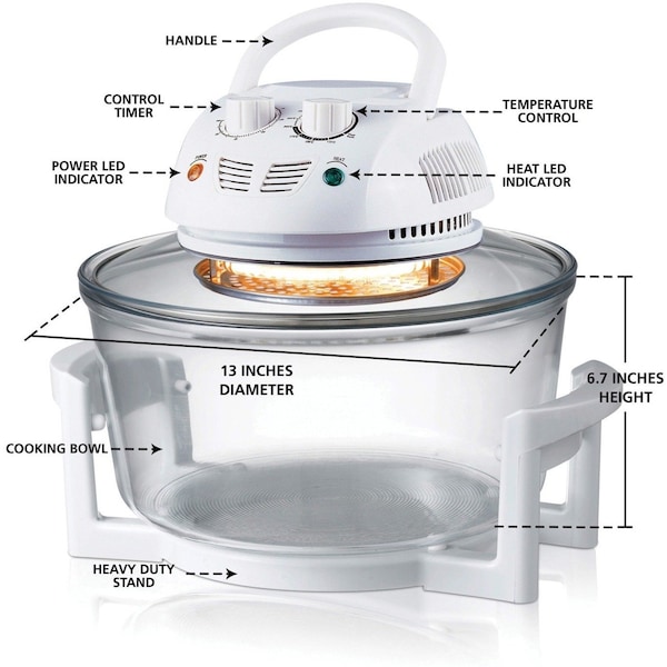 Nutrichef Halogen Oven Air-Fryer/Infrared Convection Cooker - AZPKAIRFR48