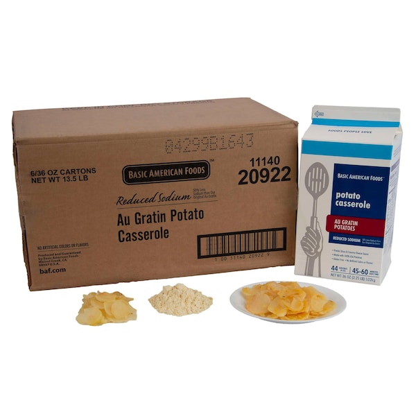 Alimentos Básicos Americanos Papas al Gratin Whipp con Salsa sin Gluten 2.25 lbs, Paquete de 6 - 20922