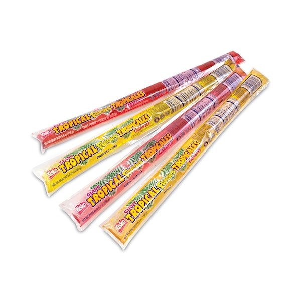 Paletas heladas gigantes tropicales Kisko, tubo de 5.5 oz, sabores de ponche de frutas, guayaba, mango, piña, 50 unidades - 74865