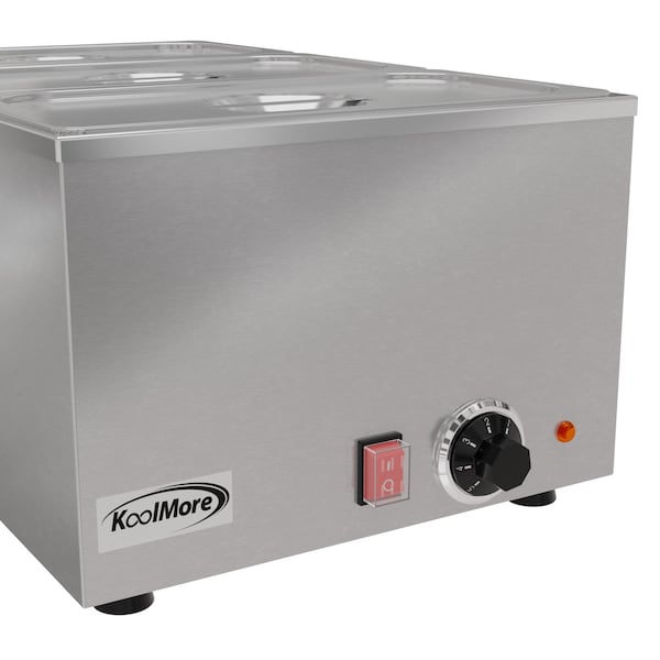 Koolmore Commercial Bain Marie Countertop Food Warmer, Soup Station, and Buffet Table Server - CFW-3