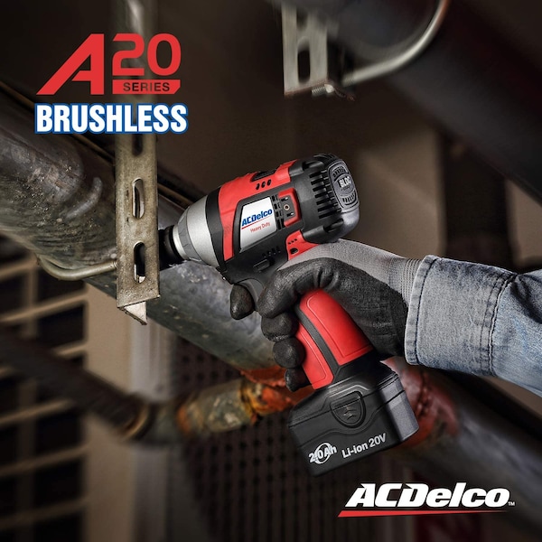 Acdelco A20 20V Li-ion BRUSHLESS Impact Driver, 1-Battery Kit - ARI20155-M