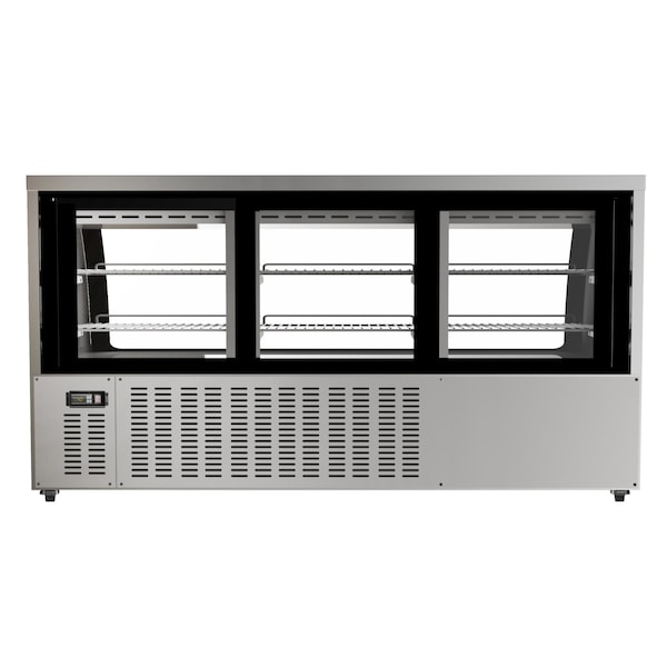 Koolmore 82" Deli Case and Meat Display Stainless-Steel Refrigerator, Multi-Tiered Shelves, Curved Glass Front - RD32C-SS