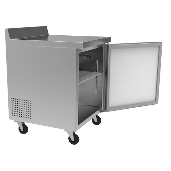 Koolmore 27" Stainless Steel Worktop Commercial Refrigerator with 3 1/2 Backsplash - 6.3 cu.ft,  - RWT-1D-6C