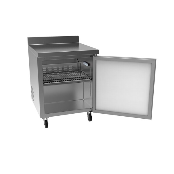 Koolmore 27" Stainless Steel Worktop Commercial Refrigerator with 3 1/2 Backsplash - 6.3 cu.ft,  - RWT-1D-6C