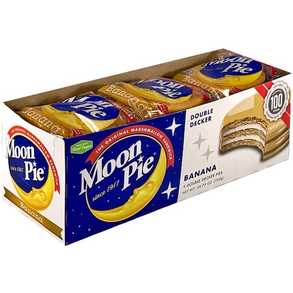 Sándwich de malvavisco de doble piso de plátano Moonpie Moonpie, 2.75 oz., PK81 - 81003