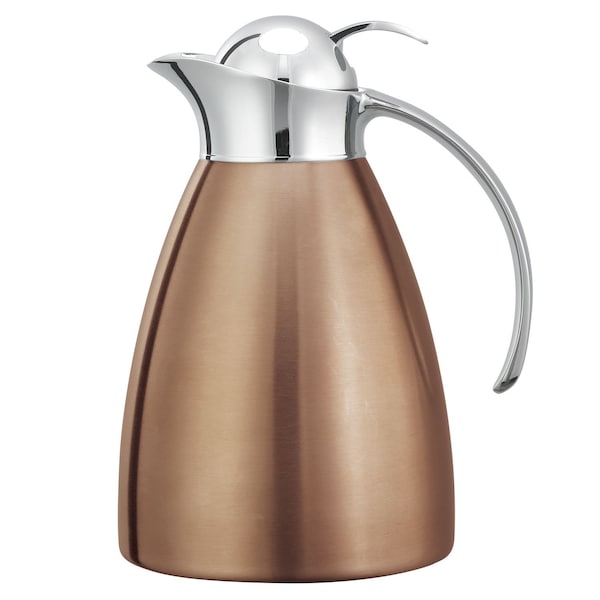 Service Ideas Marquette Series Push Button Stainless Vacuum Insulated Carafe, 33.8 Ounce, Rose Gold - MAR10BSPBRG