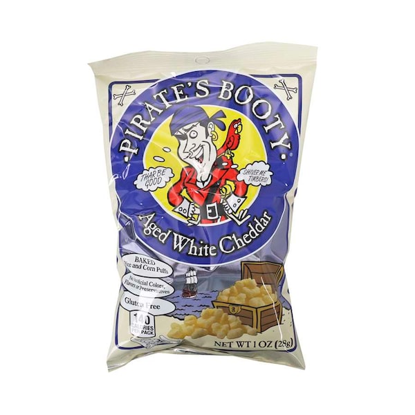 Botín de Pirata, Botín de Pirata Cheddar Blanco Envejecido Con Agujero para Clavar 1 oz. Bolsa, Paquete de 12 - 81660103