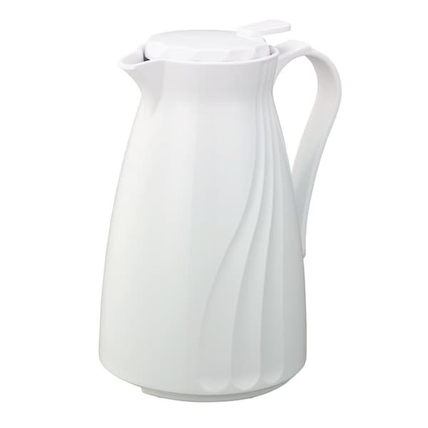 Service Ideas Twist N' Serve Coffee Carafe, 1L, BPA Free, Stackable, White - TNSPB12WH