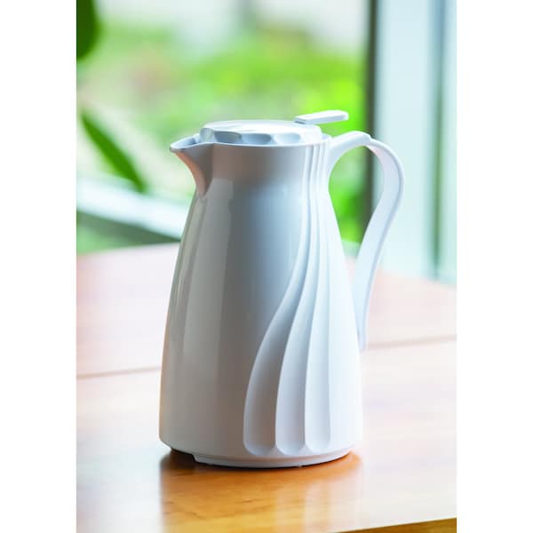 Service Ideas Twist N' Serve Coffee Carafe, 1L, BPA Free, Stackable, White - TNSPB12WH