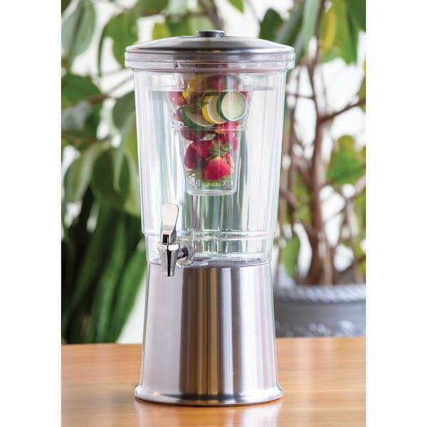 Service Ideas Double Wall Cold Beverage Dispenser, 3 Gallon, Stainless Steel - CBDDW3GSS