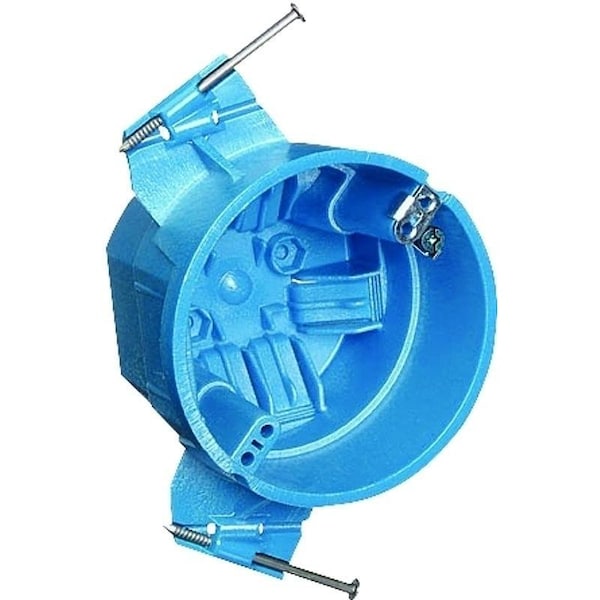Carlon Ceiling Box, 4 in W, 4 in D, 3 in H, 1 -Gang, PVC, Blue - BH525P