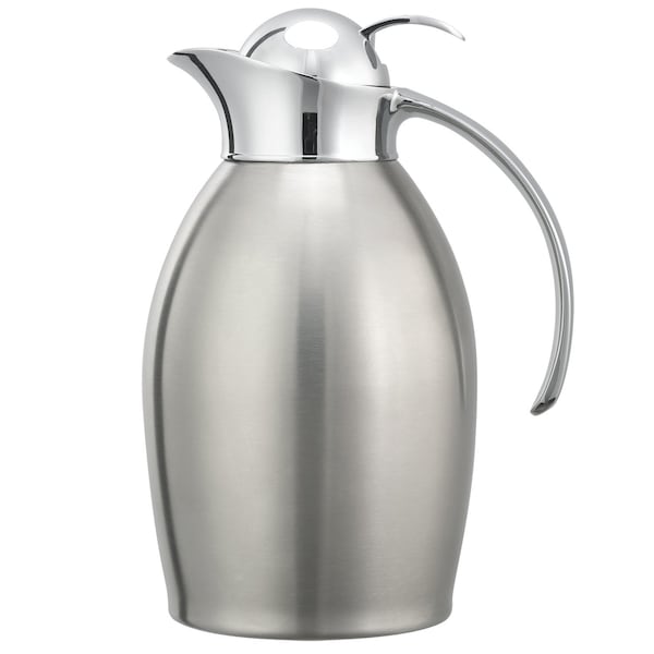 Service Ideas Nicollet Series Push Button Stainless Vacuum Insulated Carafe, 33.8 Ounce, Brushed - NIC10BSPB