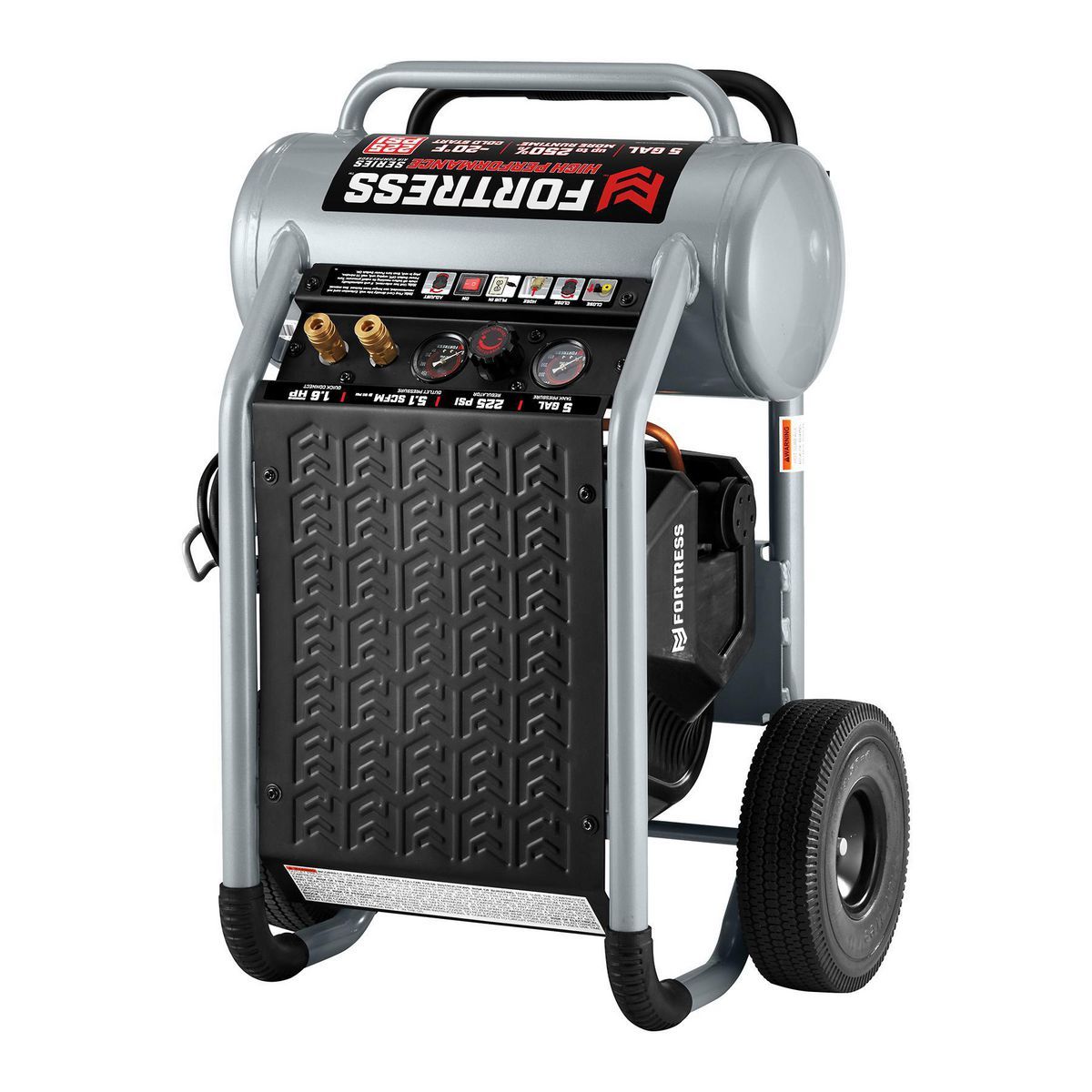 Fortaleza de 5 galones, compresor de aire para sitios de trabajo de alto rendimiento con ruedas, 225 PSI - 57391