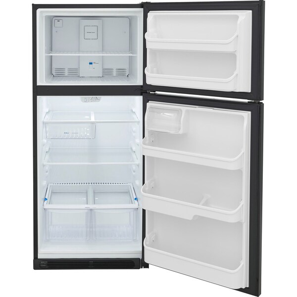 Almo Frigidaire 20.5 Cu. Ft. Top Freezer Refrigerator in Black with Auto-Defrost and Reversible Door - FRTD2021AB