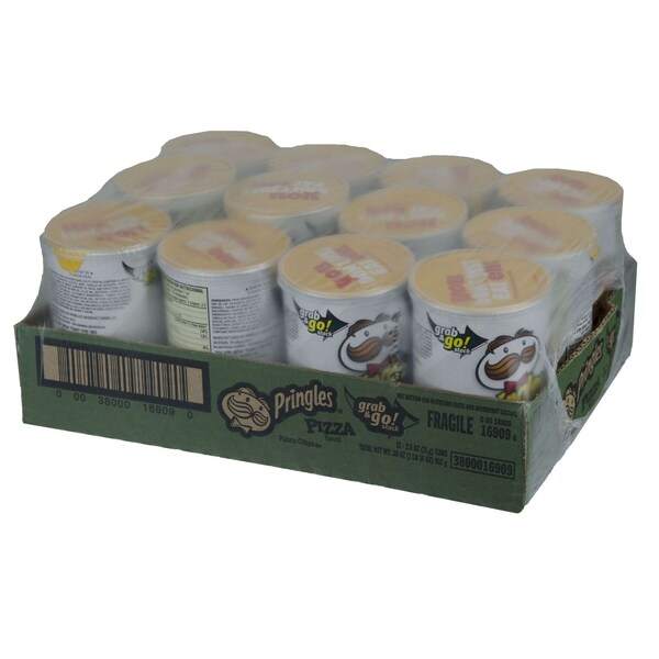 Pringles Pizza Papas Crujientes de Papa 2.5 oz., Paquete de 12 - 3800016909