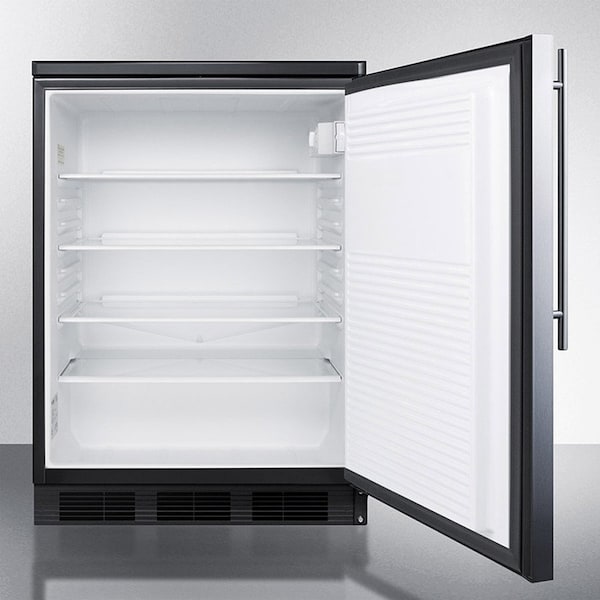 Summit Appliance Div. Summit  Commercial Built In-Freestanding Refrigerator 5.5 Cu. Ft. Black/Stainless Steel - FF7LBLKSSHV
