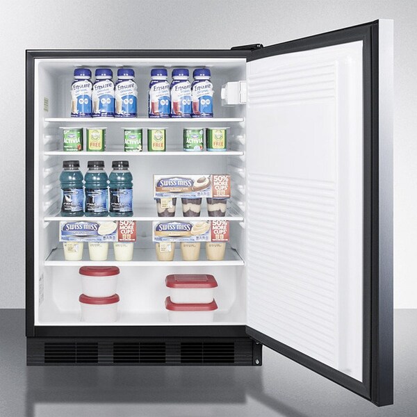 Summit Appliance Div. Summit  Freestanding All Refrigerator 5.5 Cu. Ft. Black/Stainless Steel - FF7BKSSHH