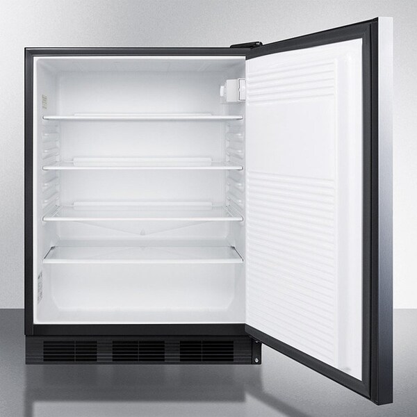 Summit Appliance Div. Summit  Freestanding All Refrigerator 5.5 Cu. Ft. Black/Stainless Steel - FF7BKSSHH