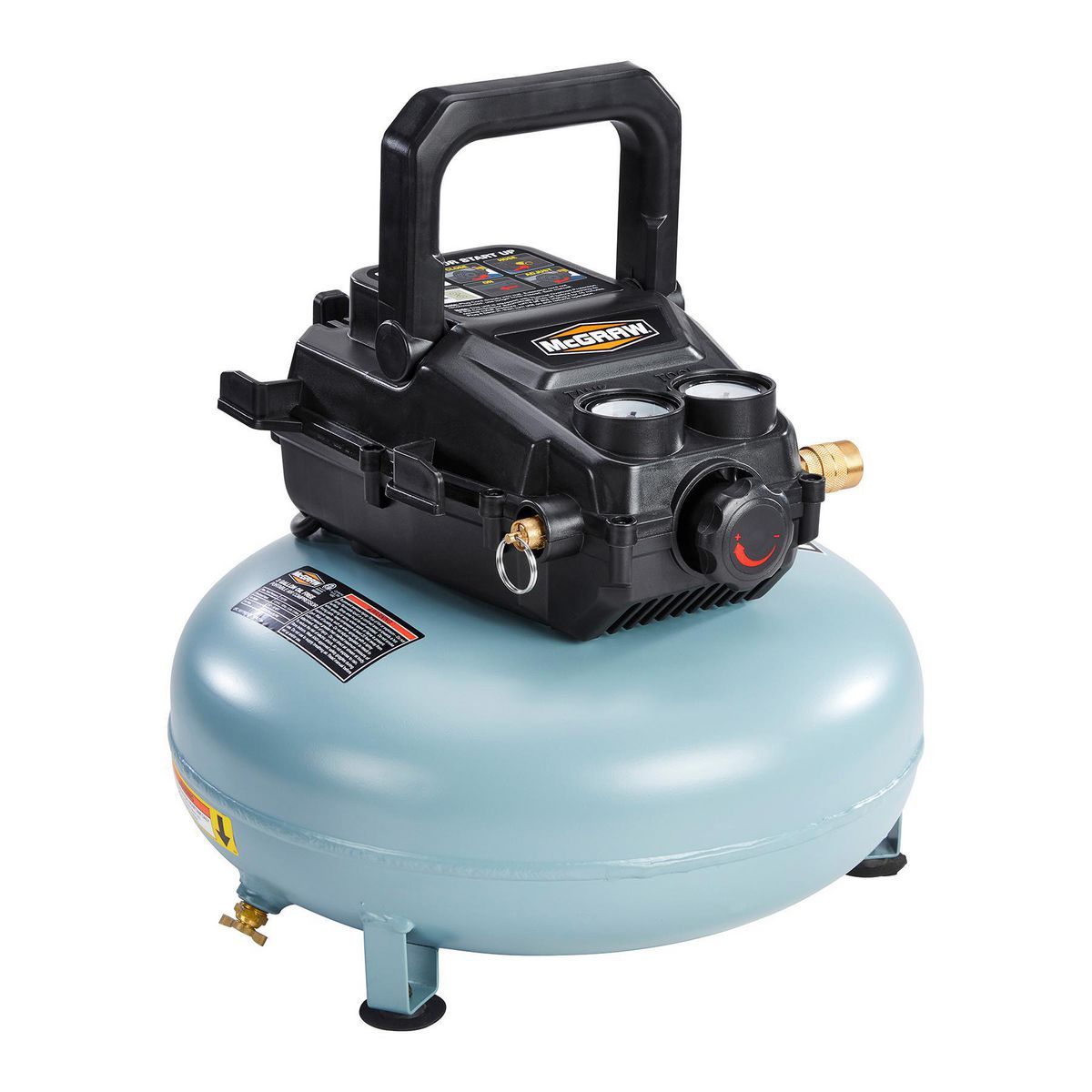 Compresor de aire tipo Panqueque sin aceite Mcgraw de 3 galones, 1/3 HP, 110 PSI - 57567