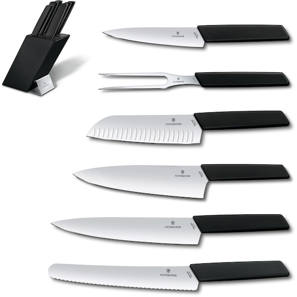 Swiss Army Brands 2024 Victorinox Kitchen Swiss Modern 6-Piece Block Set Black - VIC-6.7186.63