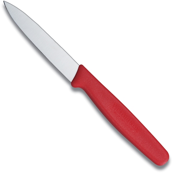 Swiss Army Brands Victorinox 40601 Kitchen Red Paring - Small Handle, Spear Point, 30.25In Blade, Straight Edge - VIC-5.0601.S